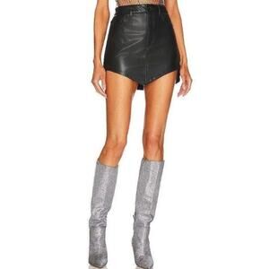 AFRM Serafina Triangle Cut Faux Leather Skirt 25 NWOT